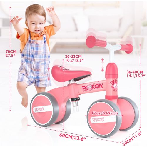  Peradix Baby Balance Bikes, Adjustable Baby Bike for 1 Year Old, Toddler Gifts for 1 2 3 Years Old Girl Boy with Adjustable Seat Handlebar, 1st Birthday Gift for 12 Months, Ideas B