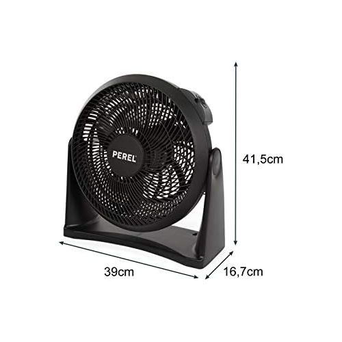  Perel Praktisches 2er Set Ventilatoren als Tischluefter oder Wandventilator nutzbar mit 3 Leistungsstufen Ø 30cm Schwarz