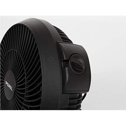  Perel Praktisches 2er Set Ventilatoren als Tischluefter oder Wandventilator nutzbar mit 3 Leistungsstufen Ø 30cm Schwarz