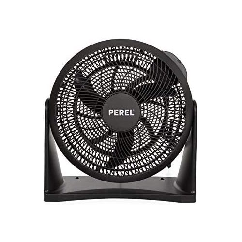  Perel Praktisches 2er Set Ventilatoren als Tischluefter oder Wandventilator nutzbar mit 3 Leistungsstufen Ø 30cm Schwarz