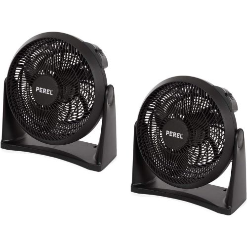  Perel Praktisches 2er Set Ventilatoren als Tischluefter oder Wandventilator nutzbar mit 3 Leistungsstufen Ø 30cm Schwarz