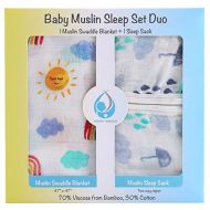 Perfect Embrace Baby Muslin Swaddle Blanket and Sleep Sack  Soft Halo Sleepsack and Cover 2-Piece Set for...