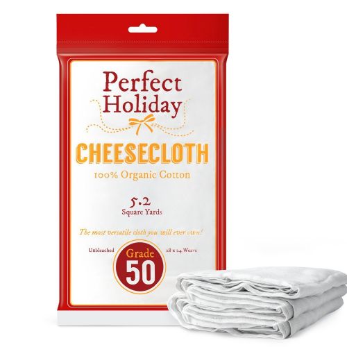  Organic Cheesecloth - Best 100% All Natural Food Grade With Unbleached Cotton - Huge Size - 46.8 Square Feet - 5.2 Square Yards - Your Perfect Holiday