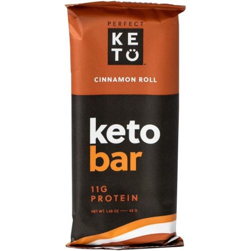  [아마존핫딜][아마존 핫딜] Perfect Keto Protein Snacks - Box of 12 Bars - Low Carb Diet Friendly with Coconut Oil, Collagen, No Added Sugar - Sweet Treat in Cinnamon Roll Flavor - Individual Packs for Travel