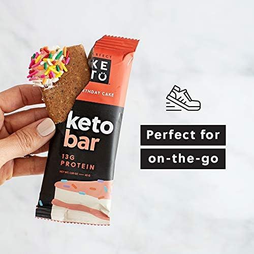  [아마존핫딜][아마존 핫딜] Perfect Keto Protein Snacks - Box of 12 Bars - Low Carb Diet Friendly with Coconut Oil, Collagen, No Added Sugar - Sweet Treat in Cinnamon Roll Flavor - Individual Packs for Travel