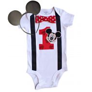 Perfect Pairz Baby Boys 1st Birthday Outfit Mickey Mouse Bodysuit
