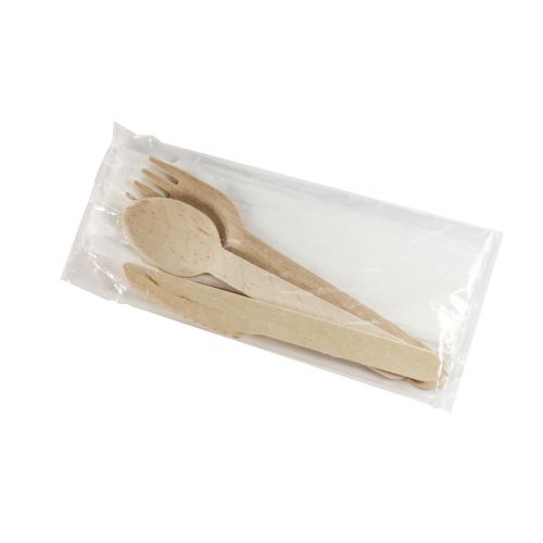  Perfect Stix Green Cutlery Knife, Fork and Spoon with 140 Biodegradable bag and Napkin (Pack of 250)