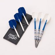 PerfectDarts 26g NODOR BLUEBIRD SCALLOP DARTS SET, 6 RAW100 TOUGH FLIGHTS, 6 STEMS, PD CASE