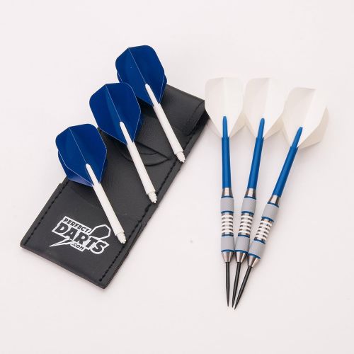  PerfectDarts 26g NODOR BLUEBIRD SCALLOP DARTS SET, 6 RAW100 TOUGH FLIGHTS, 6 STEMS, PD CASE