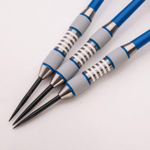  PerfectDarts 26g NODOR BLUEBIRD SCALLOP DARTS SET, 6 RAW100 TOUGH FLIGHTS, 6 STEMS, PD CASE