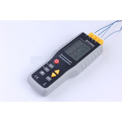  PerfectPrime TC41, 4-Channel K-Type Digital Thermometer Thermocouple Sensor -200~1372°C/2501°F, 20 x 4 Data Log Storage Function