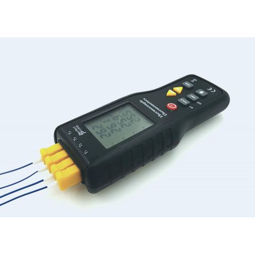  PerfectPrime TC41, 4-Channel K-Type Digital Thermometer Thermocouple Sensor -200~1372°C/2501°F, 20 x 4 Data Log Storage Function