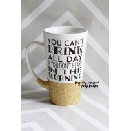 PerfectlyVinylDesign Funny Latte Mug//Glitter Dipped Latte Mug//Tall Coffee Mug//Personalized Coffee Mug//Glitter Dipped Coffee Mug//Funny Gift