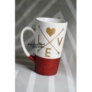 PerfectlyVinylDesign Glitter Mug//Glitter Dip Mug//Love Coffee Mug//Valentines Day Gift//Glitter Dipped Mug//Wife Gift//Glitter Latte Mug//Coffee Lover Mug