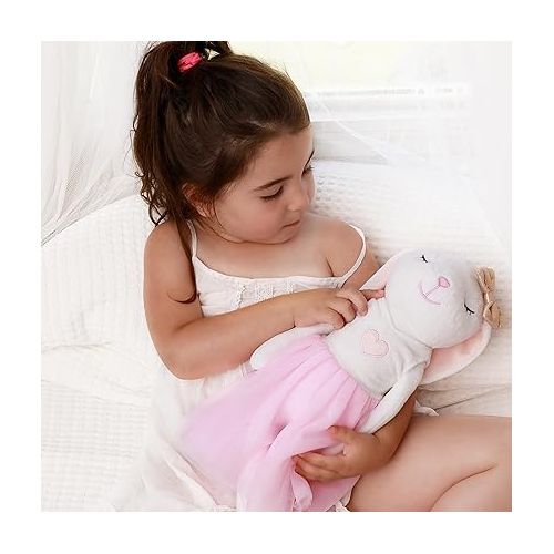  Perfectto Design Bunny Ballerina Stuffed Animal for Girls, Plush Toy Doll - Cute Doll Set Dress Up for 3 4 5 Year Old Girl - Gift for Little Girl, Birthday, Christmas Age 3-9