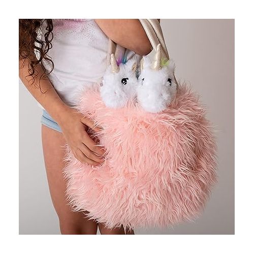  Perfectto Unicorn Stuffed Animal Set for Girls - Plush Toy, Bag and Blanket Gift for Ages 3-8