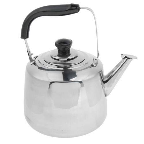  Perfk perfk Camping Kaffeekanne Edelstahl Teekessel Kaffeekessel Wasserkessel Wasserkocher mit Pfeife, Silber - 3L