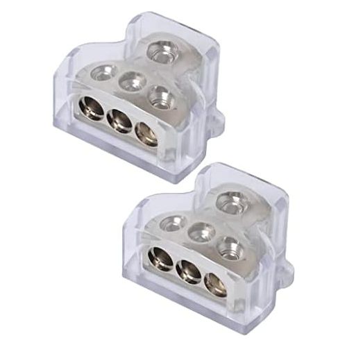  [아마존베스트]-Service-Informationen Perfk 2 Pcs 12V Power Cable Splitter Block Ground Splitter Car Amplifier 1 to 3 Approx. 5.8 x 4.8 x 2.9 cm