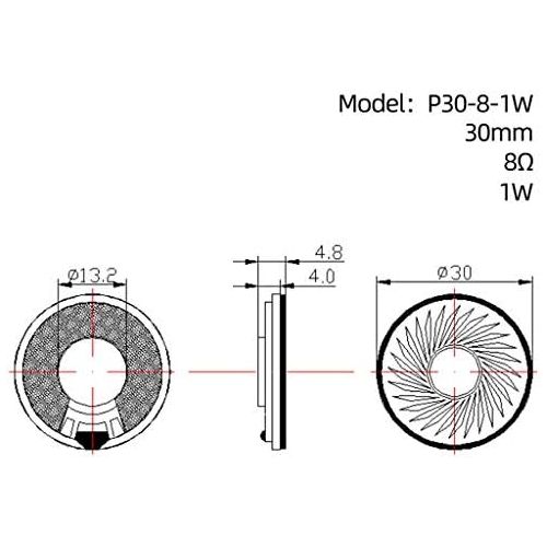  Perfk 1W 8 Ohm 30mm Internal Magnet Loudspeaker, Plastic Sound Amplifier, Sound Amplifier