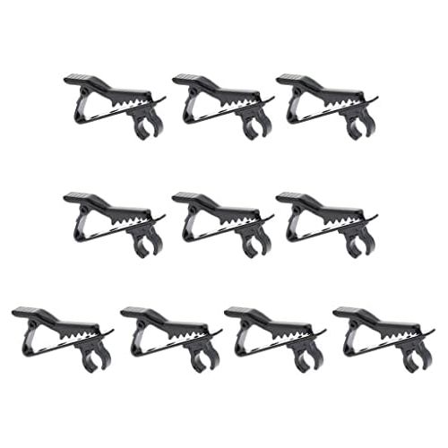  [아마존베스트]Perfk Portable Mini 6.35 mm / 8.5 mm Microphone Lapel Tie Clip for Lapel Lavalier Microphone Black  Pack of 10