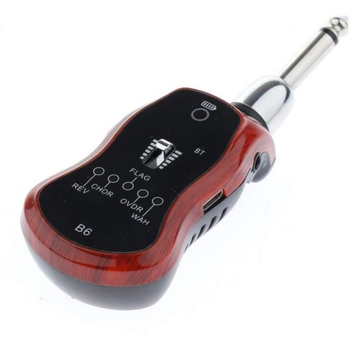  [아마존베스트]Perfk Guitar Amplifier Bluetooth Electric Guitar Audio Transmitter Guitar Effect Amplifier Guitar Synthesize Effect 5 Sound Effects, red