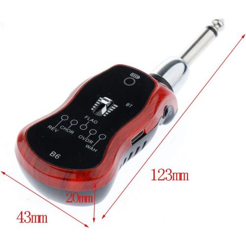  [아마존베스트]Perfk Guitar Amplifier Bluetooth Electric Guitar Audio Transmitter Guitar Effect Amplifier Guitar Synthesize Effect 5 Sound Effects, red