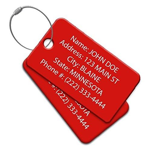  Performance IDs High Visibility Multi Pack Customized Travel ID Tag - Luggage Tag - Golf Bag ID - Personalized ID Travel Tag - Imprinted Luggage Tag - luggage, bikes, sport equipment and more.