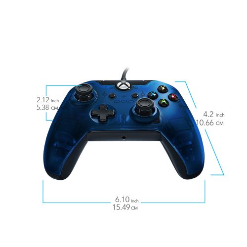  PDP Wired Controller for Xbox One, Xbox One X and Xbox One S, Midnight Blue, 048-082-NA-BL