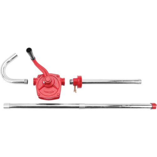  Performance Tool W54270 Rotary Barrel Pump, Pumps Light to Medium Viscosity Oils, 3 Piece Suction Pipe, 30-55 Gallon Barrels, Bung Adapter, Red