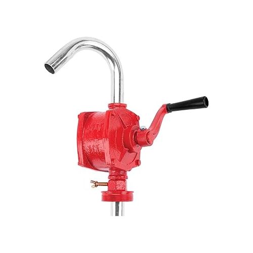  Performance Tool W54270 Rotary Barrel Pump, Pumps Light to Medium Viscosity Oils, 3 Piece Suction Pipe, 30-55 Gallon Barrels, Bung Adapter, Red