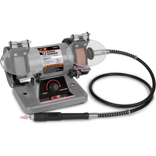  [아마존베스트]Performance Tool W50003 3 Mini Bench Grinder and Polisher with Flexible Shaft and Accessories, 120W, 0-10000 RPM