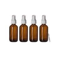 Perfume Studio 4 oz Amber Glass Spray Empty Bottles with Our Top Seller Body Oil Sample Vial. (Set of 4 Amber Glass Sprayer Bottles/Essential Oil Sample). Use for Essential DIY Oi