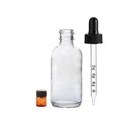 Perfume Studio 2oz Calibrated Glass Dropper Bottles for Essential Oils - Pack of 6, 60ml Clear Glass Calibrated Dropper Bottles Plus Free Perfume Sample Vial (2 Oz, Clear Glass)