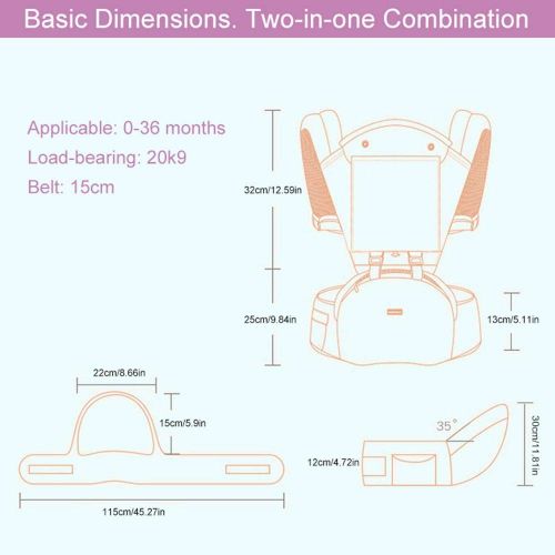  Perfuw Breathable Baby Carrier, 360 Ergonomic Baby Wrap Carrier Adjustable Hip Seat Protection Baby Slings Cover, Multi-Function Convertible Carrier for All Seasons, for Newborn To