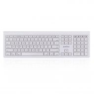 Perixx Periboard-806 Bluetooth Multi-Device Keyboard, Full Size Layout, Compatible with Mac OS X and iOS, White