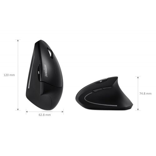  Perixx PERIMICE-713 Wireless Ergonomic Vertical Mouse - 1000/1500/2000 DPI - Right Handed - Recommended with RSI User