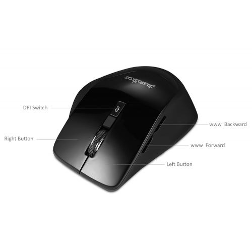  Perixx PERIMICE-716B, Wireless Ergonomic Mouse - Silent Click - Works on Almost Any Surface - Long Battery Life - Black