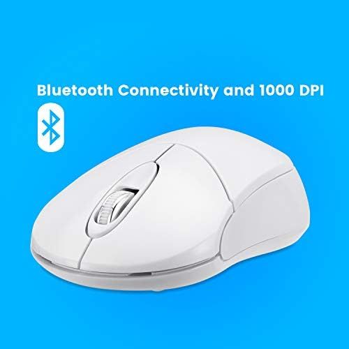  [아마존베스트]Perixx Perimice-802 Mini Wireless Bluetooth Mouse, Portable Small 3 Buttons Optical Mouse for Laptop Android Tablet PC, Works Without USB Receiver, White