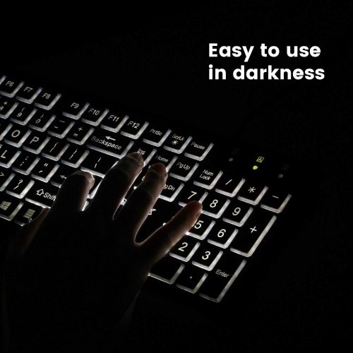  [아마존베스트]Perixx PERIBOARD-317 Wired Backlit USB Keyboard, Big Print Letter with White Illuminated LED, US English Layout