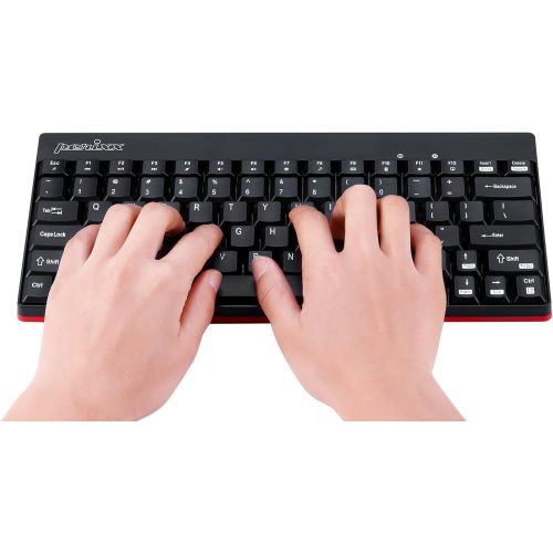  [아마존베스트]Perixx Periduo-712 804 Mini Keyboard and Mouse Set Wireless 2.4 GHz with Nano Receiver Black, Light and Small QWERTZ German Layout Black, Black