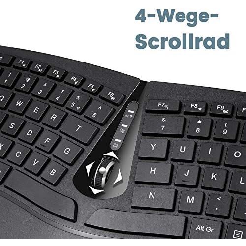  [아마존베스트]Perixx Periduo-606, Ergonomic Wireless Compact Keyboard and Vertical Mouse Desktop Set, Split Keypad, 4-way Scroll Wheel, Adjustable Palm Rest and Flat Keys with Vertical Mouse