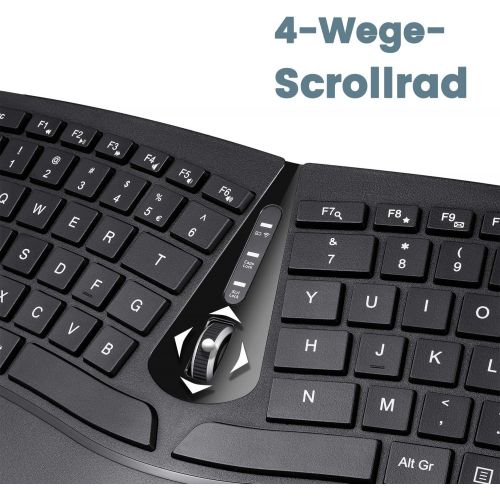  [아마존베스트]Perixx Periduo-606, Ergonomic Wireless Compact Keyboard and Vertical Mouse Desktop Set, Split Keypad, 4-way Scroll Wheel, Adjustable Palm Rest and Flat Keys with Vertical Mouse