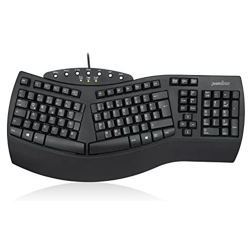  [아마존베스트]Perixx PERIBOARD-512 Ergonomic Keyboard - Split Keypad - USB - Recommended for Tennis Elbow - QWERTZ German Layout - Black