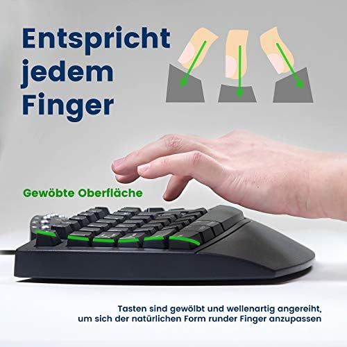  [아마존베스트]Perixx PERIBOARD-512 Ergonomic Keyboard - Split Keypad - USB - Recommended for Tennis Elbow - QWERTZ German Layout - Black