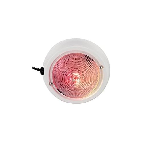  Perko 1263DP1WHT 12V Exterior Surface Mount Dome Light with RedWhite Bulbs