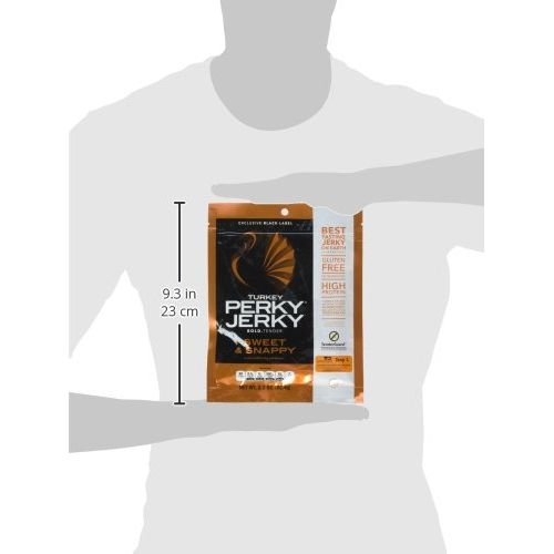  Perky Jerky Antibiotic Free Turkey Sweet & Snappy, 2.2 ounce bags (Pack of 8)