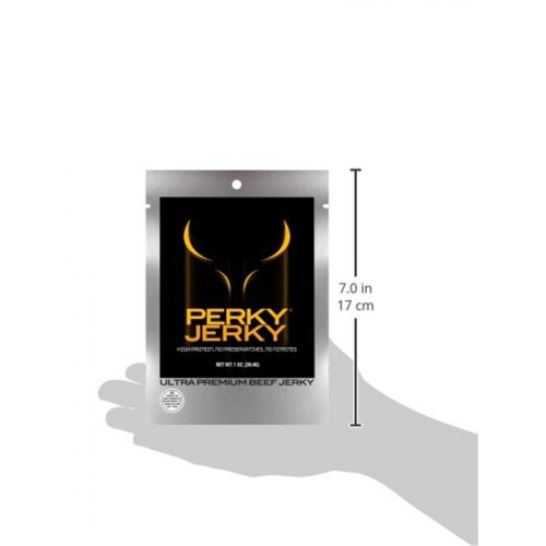  Perky Jerky 100% Grass-Fed Beef Jerky, Original, 1 oz. bag (Pack of 12)