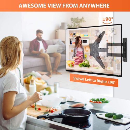  [아마존베스트]Perlegear Full Motion TV Wall Mount for Most 23-55 Inch LED LCD Flat & Curved TVs with Swivels, Articulating, Tilt & Extends, Wall Mount TV Bracket fit Max VESA 400x400mm up to 88lbs by Perl