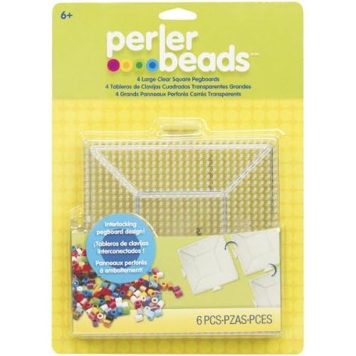  [아마존베스트]Perler Beads Large Square Pegboards for Kids Crafts, 4 pcs