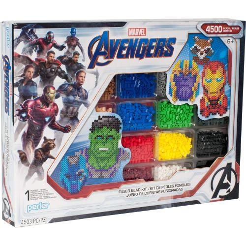  [아마존베스트]Perler PER8054346 Marvel Avengers Fuse Bead Kit, 4503pc, 10 Patterns, Multicolor